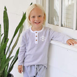 Stripe Long Sleeve Henley Shirt