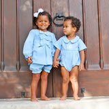 Light Blue Corduroy Coco Bloomer Set