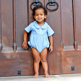 Light Blue Corduroy Collared Bubble
