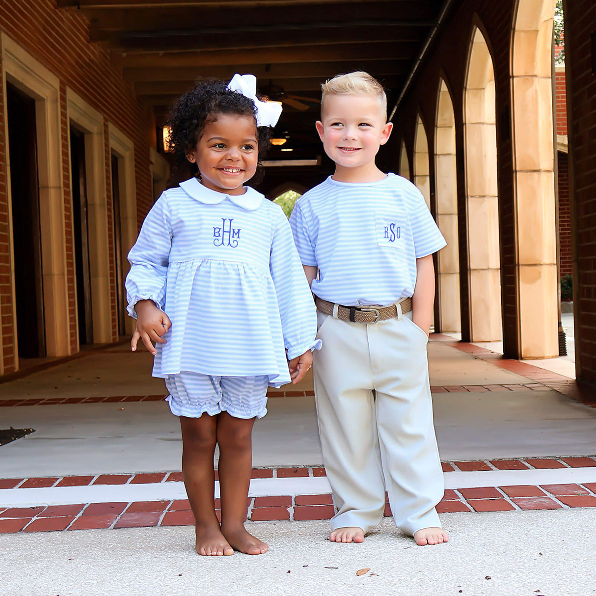 French Blue Stripe Short Sleeve Pocket Shirt