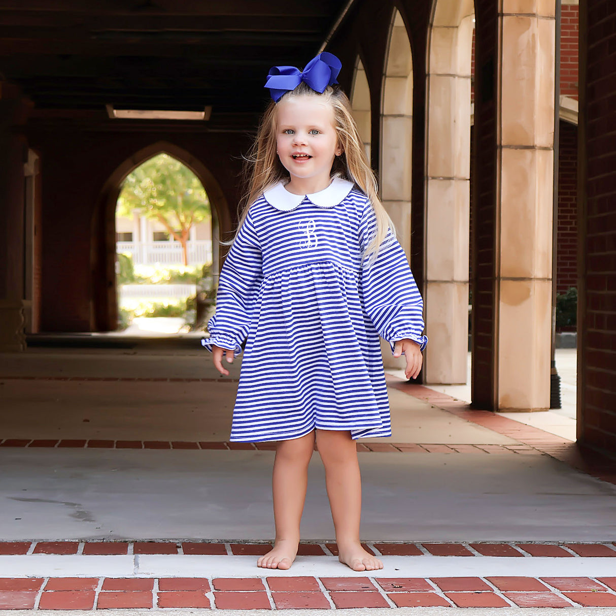 Royal Blue Stripe Riley Dress