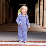 Royal Blue Stripe Polo Romper