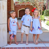 Bright Stars Light Blue Windowpane Amy Dress