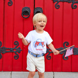 American Flag Truck White Short Sleeve Shirt