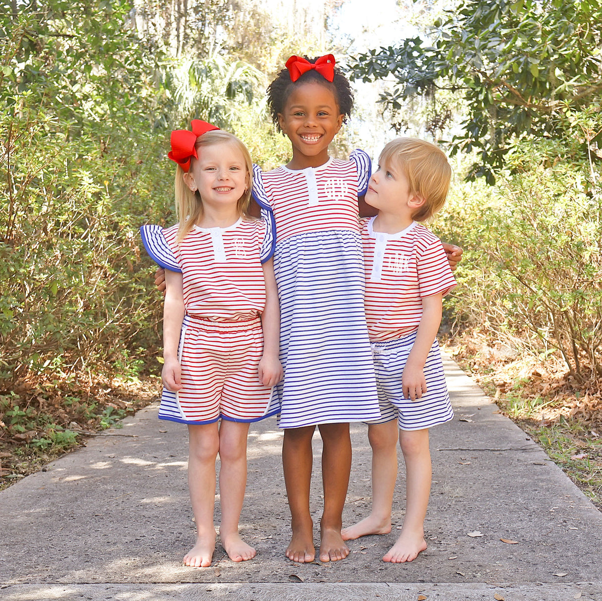 Patriotic Colorblock Jade Short Set
