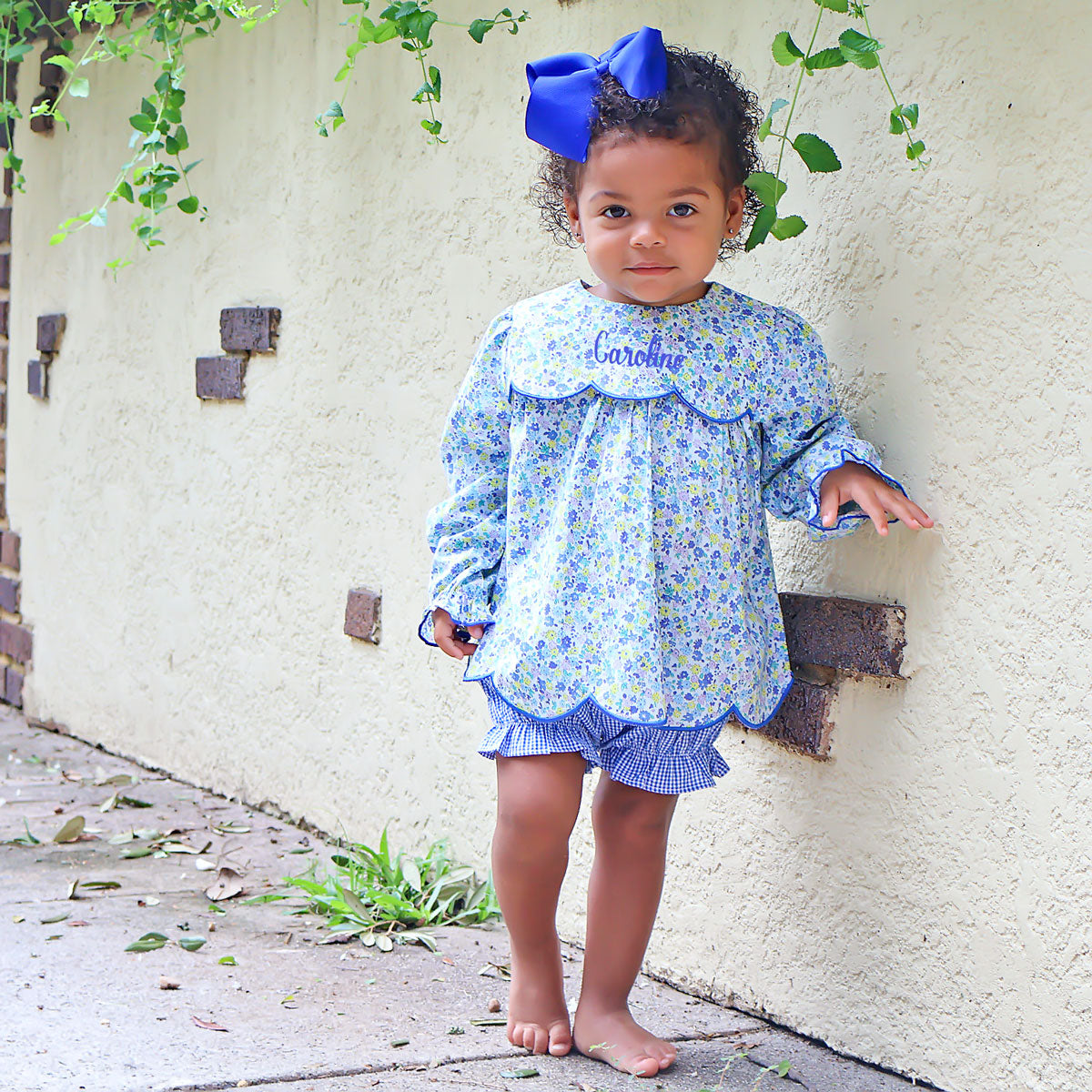 Blue Floral Amelia Bloomer Set