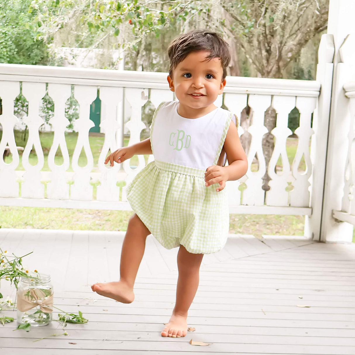 Light Green Gingham Sun Bubble