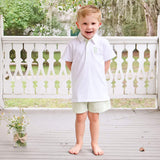 Light Green Gingham Polo Short Set