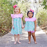 Floral Wonderland Turquoise Amelia Bloomer Set