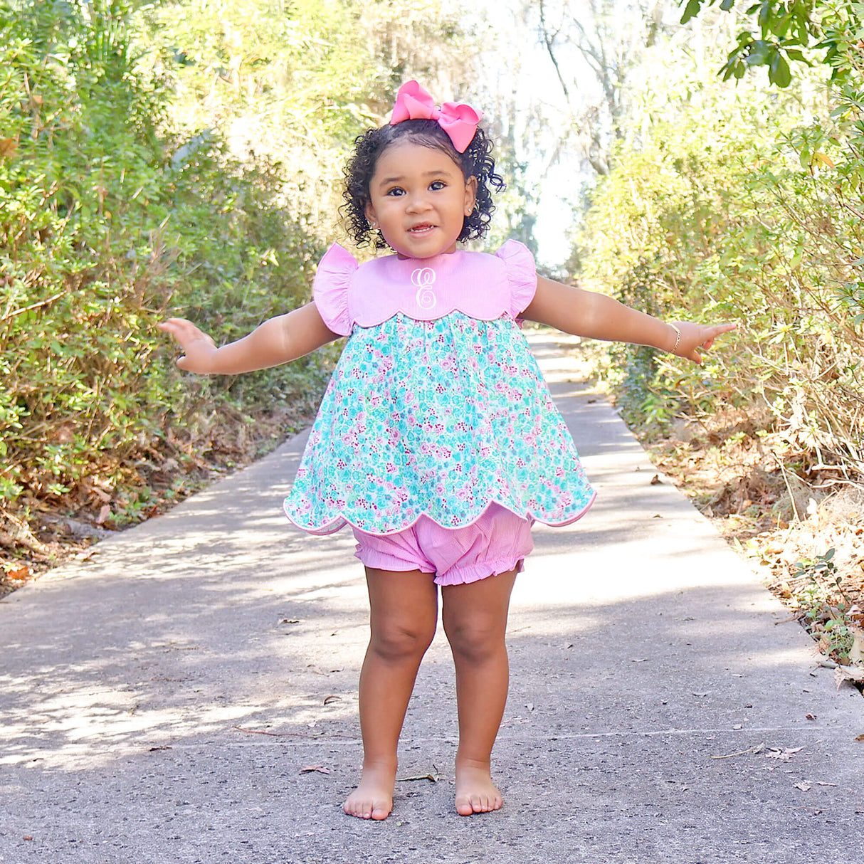 Floral Wonderland Turquoise Amelia Bloomer Set