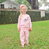 Football Bow Pink Jogger Set