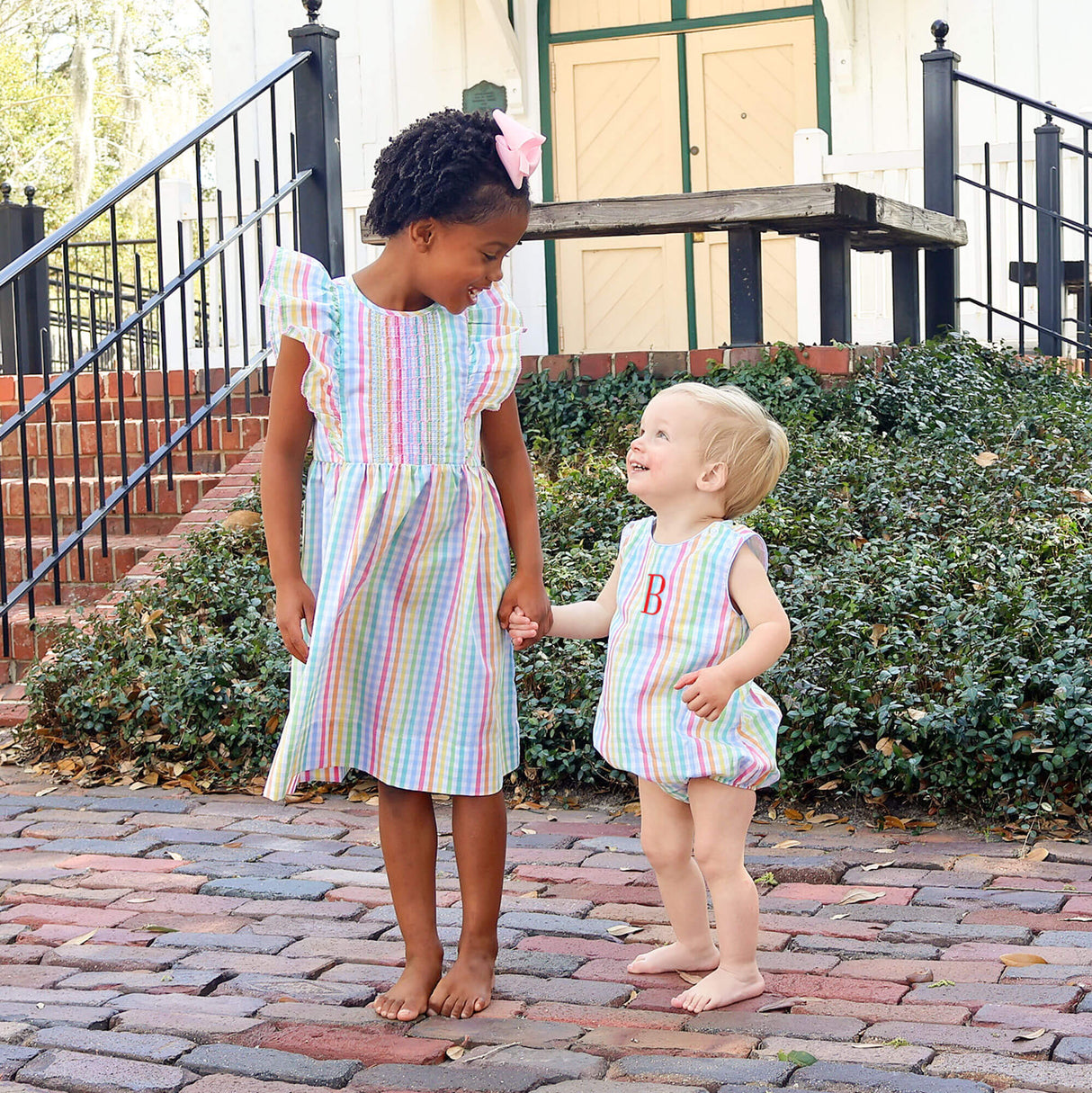 Colorful Multi Plaid Smocked Rachel Dress