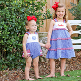 American Red & Blue Gingham Callie Ruffle Bubble