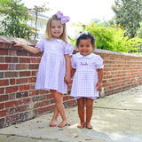 Riley Gingham Knit Bishop Sleeve Bloomer Set