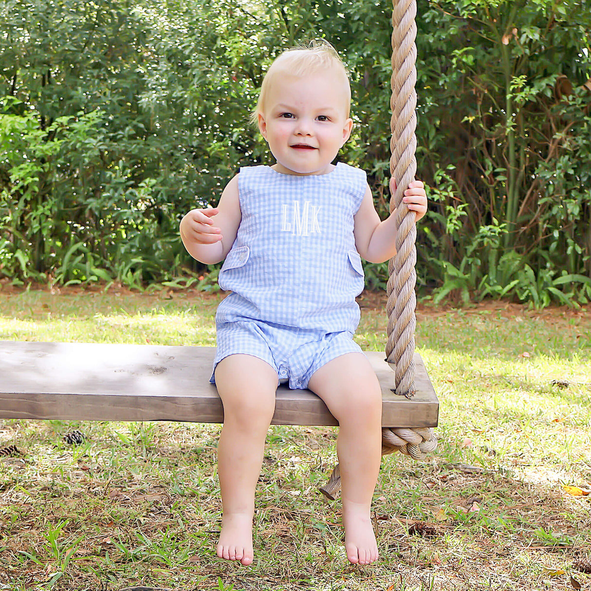 French Blue Gingham Jon Jon