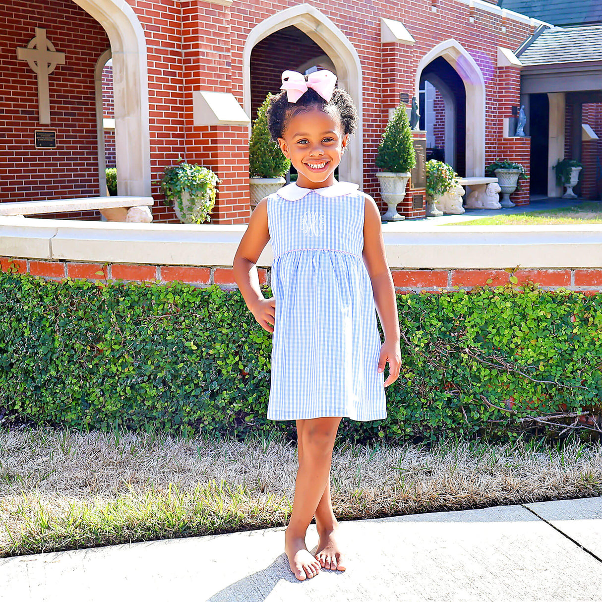 Light Blue Gingham Heidi Dress