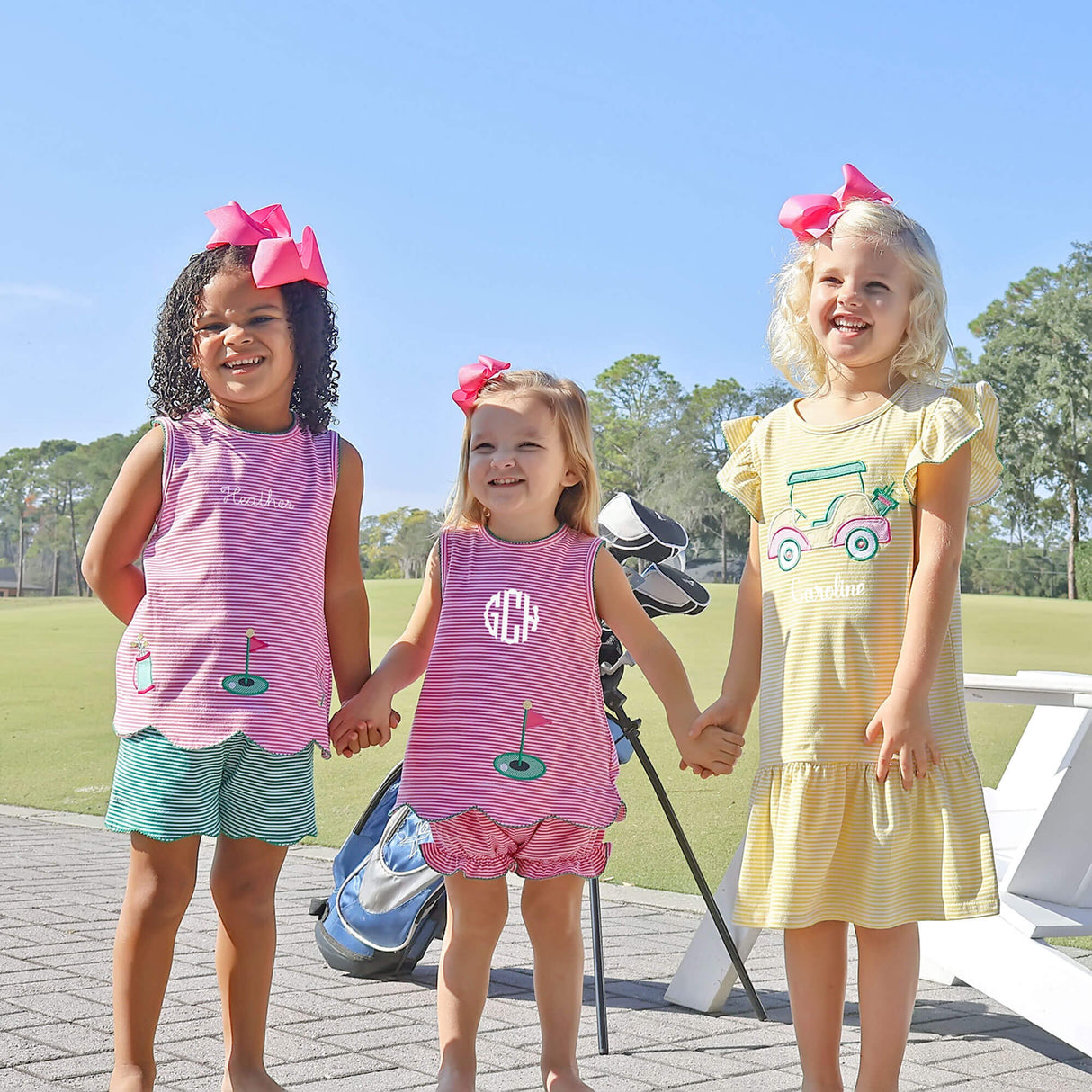 Golf Life Pink Stripe Cleo Short Set