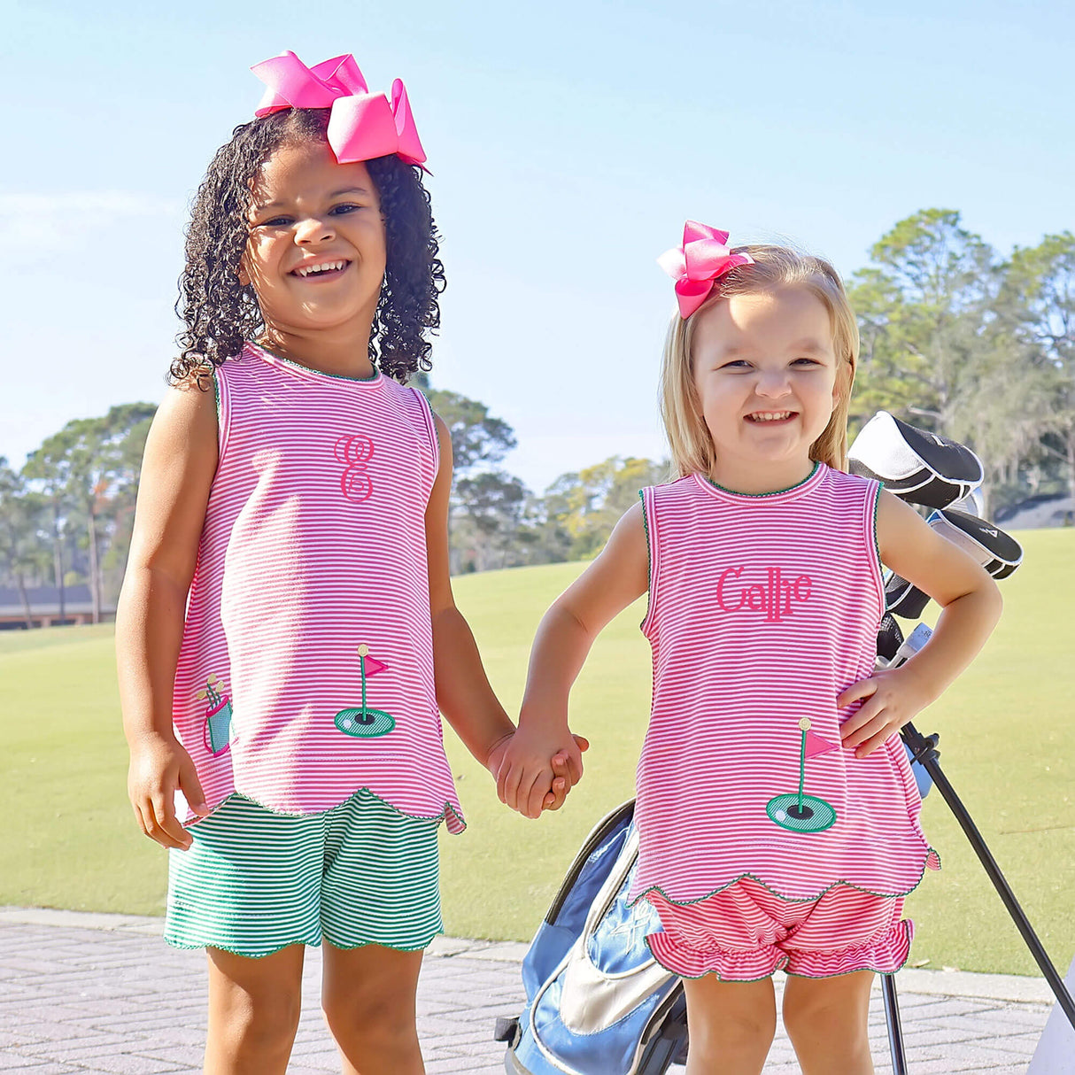 Golf Life Pink Stripe Cleo Bloomer Set