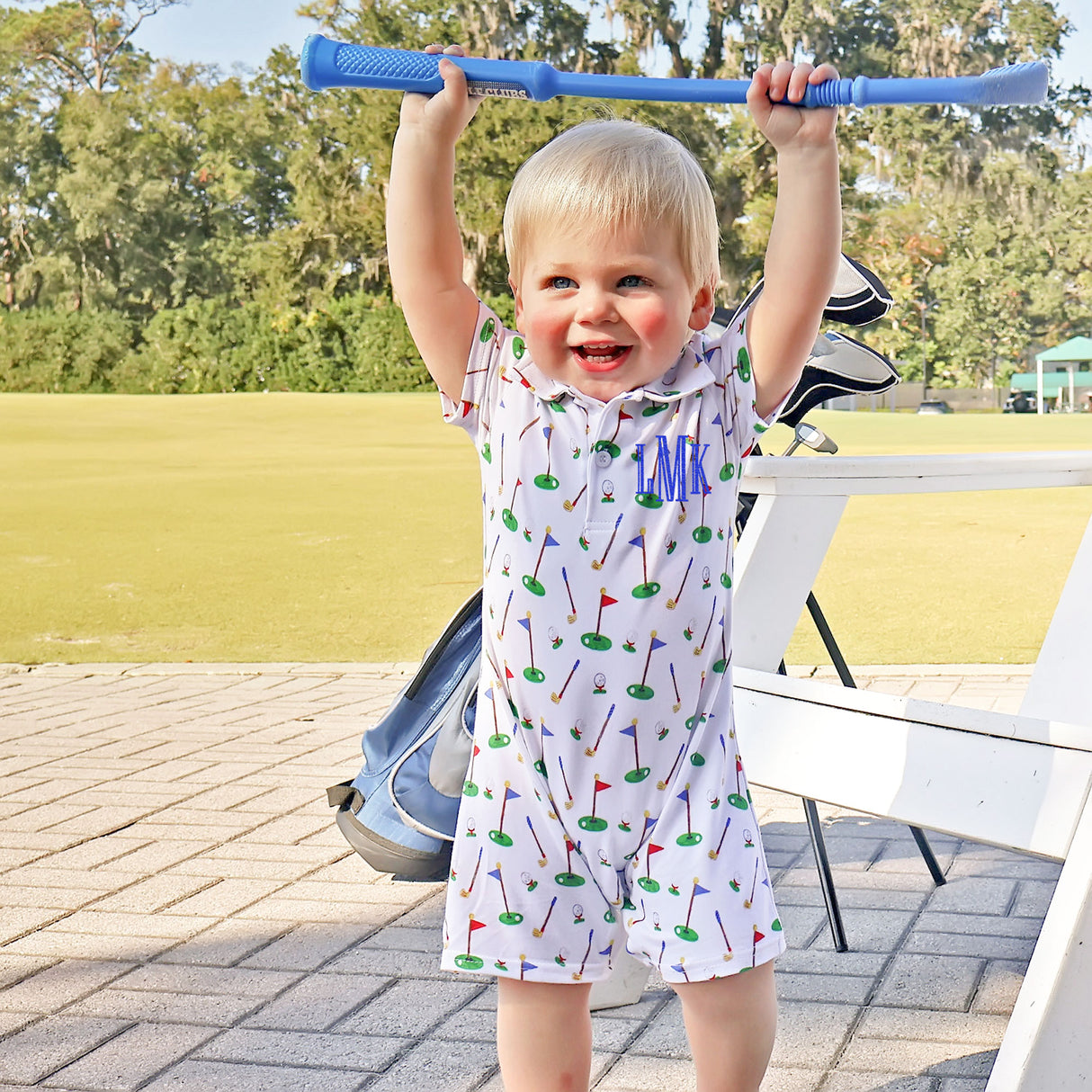 Country Club Polo Romper