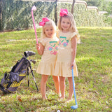 Golf Cart Yellow Stripe Lainey Dress