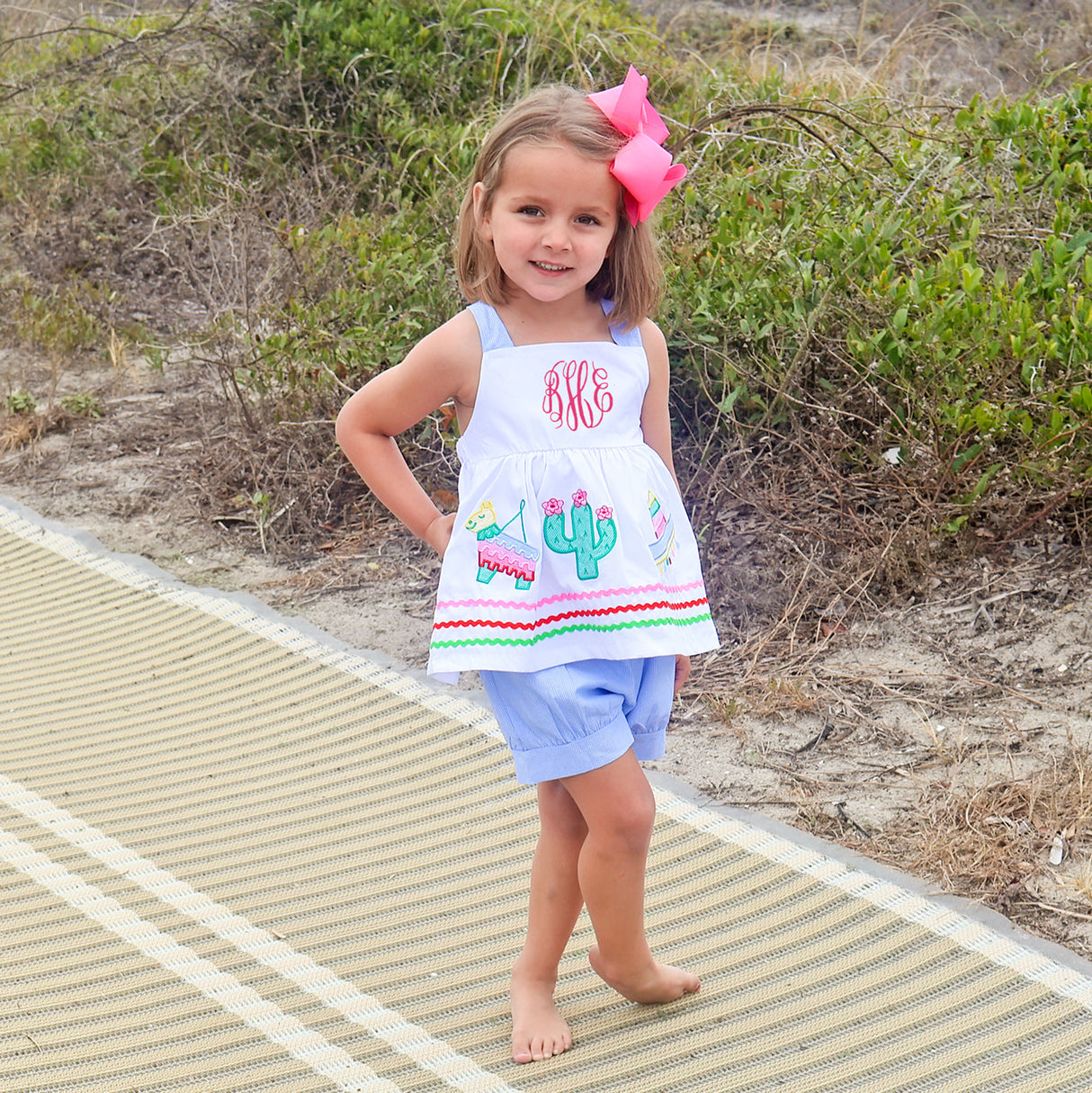 Fiesta Time Blue Gingham Stella Short Set