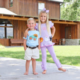Spooky Purple Stripe Legging Set