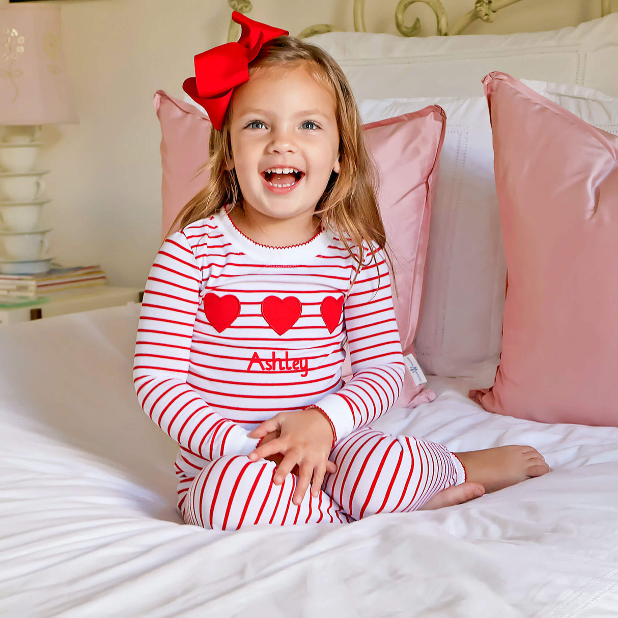 Sweet Valentine Red Stripe Pajamas