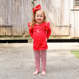 Red Ruffle Sweatshirt