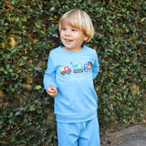 Construction Truck Applique Blue Jogger Set