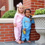 Construction Truck Applique Blue Jogger Set