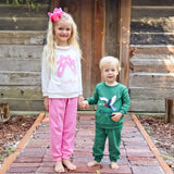 Ballet Applique Pink Ruffle Jogger Set