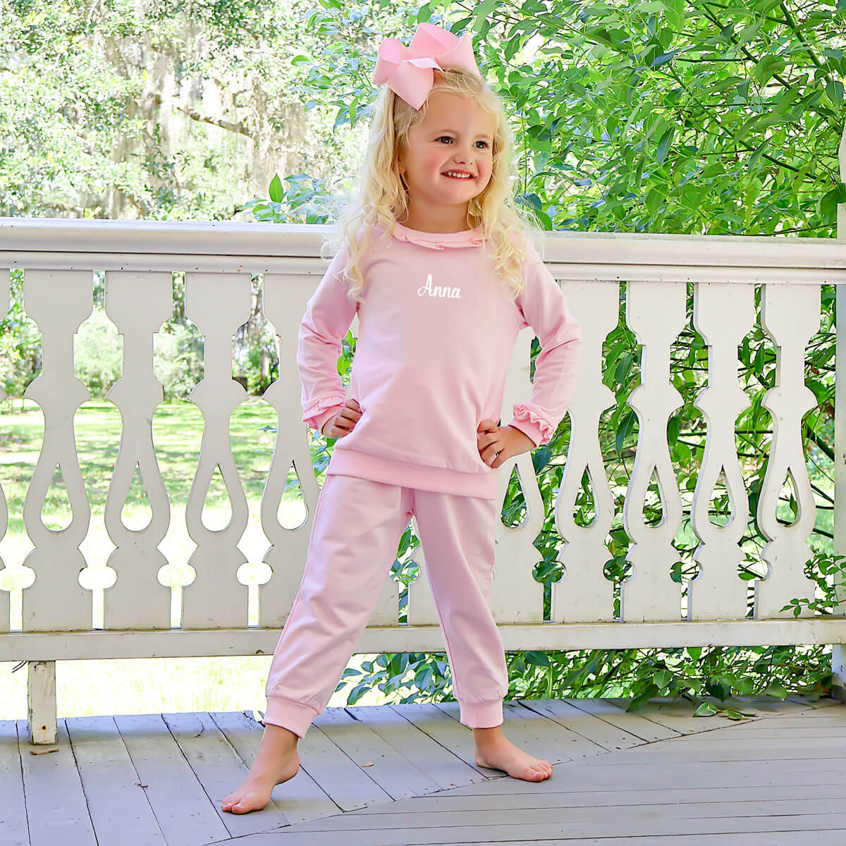 Pink Ruffle Jogger Set – Classic Whimsy