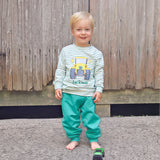 Tractor Applique Green Jogger Set