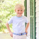 Light Blue Thin Stripe Short Sleeve Pocket Shirt