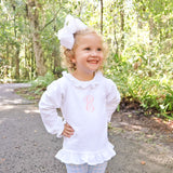 White Long Sleeve Ruffle Top