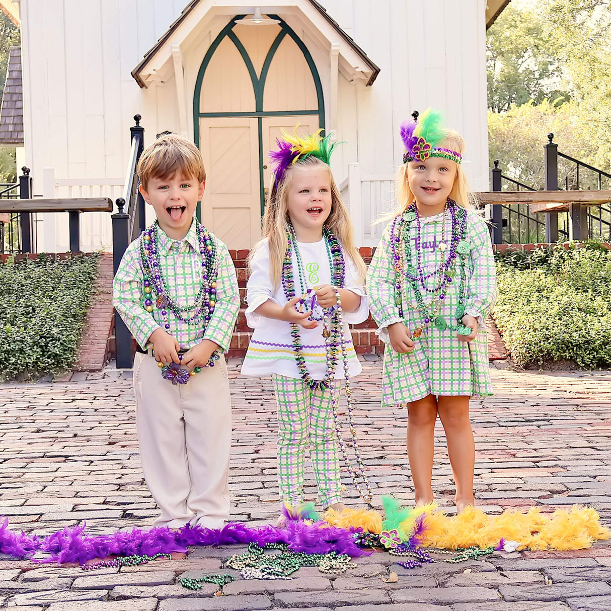 Mardi Gras Plaid Milly Legging Set