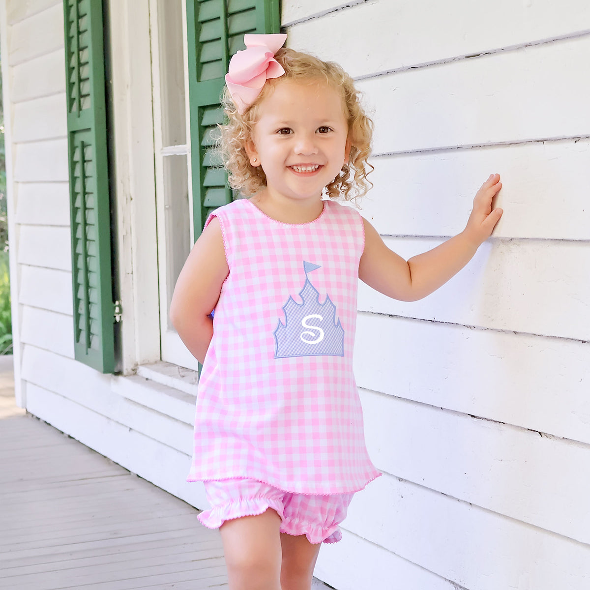 Castle Pink Bow Back Bloomer Set