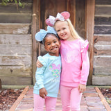 Mouse Ears Floral Turquoise Sweatshirt