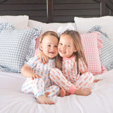 Gingham Storybook Bunnies Pink Pajamas
