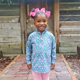 Floral Half Zip Pullover