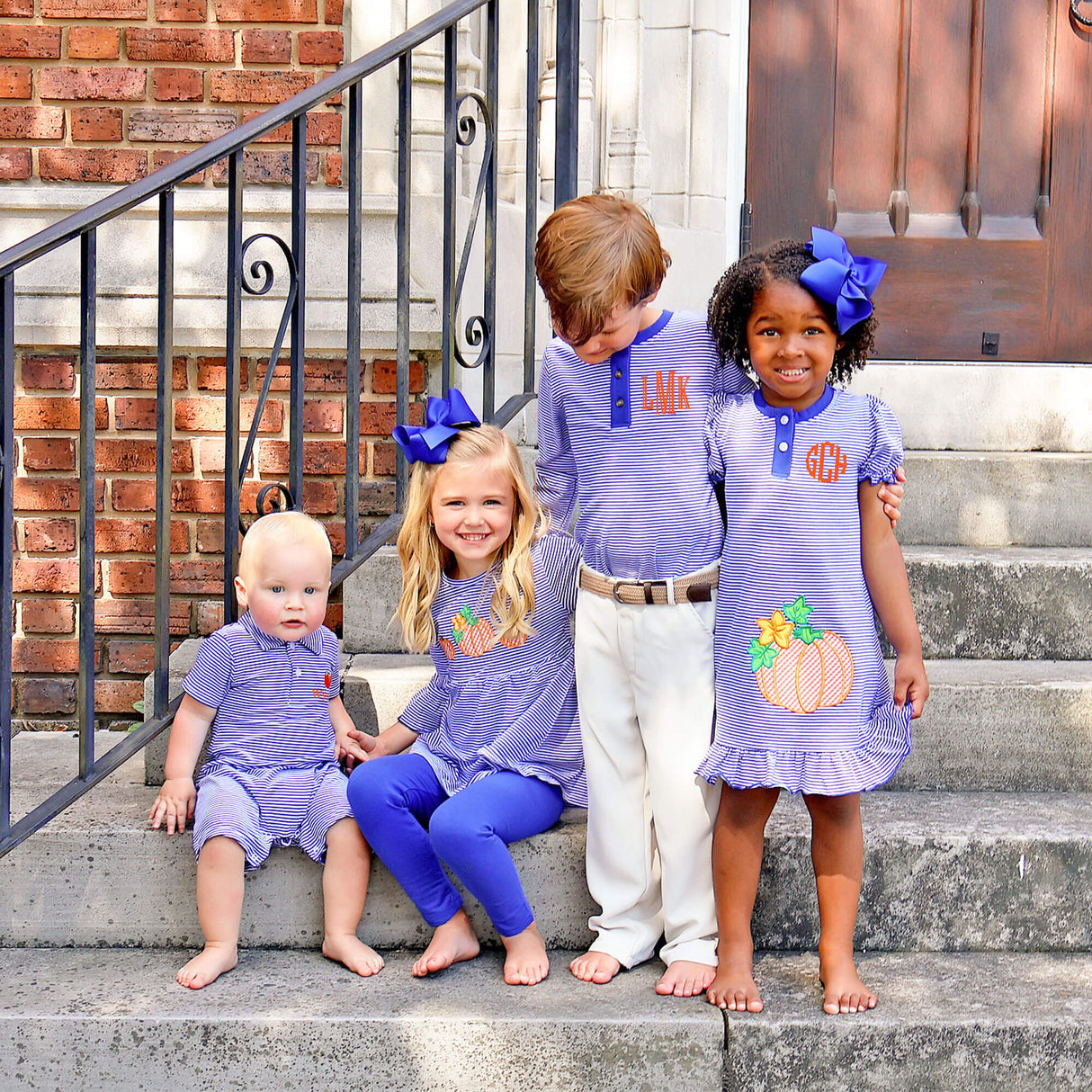 Royal Blue Stripe Long Sleeve Henley Shirt