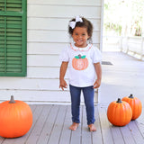 Pumpkin White Ruffle Top
