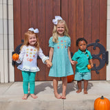 Pumpkin Blossom Green Milly Legging Set