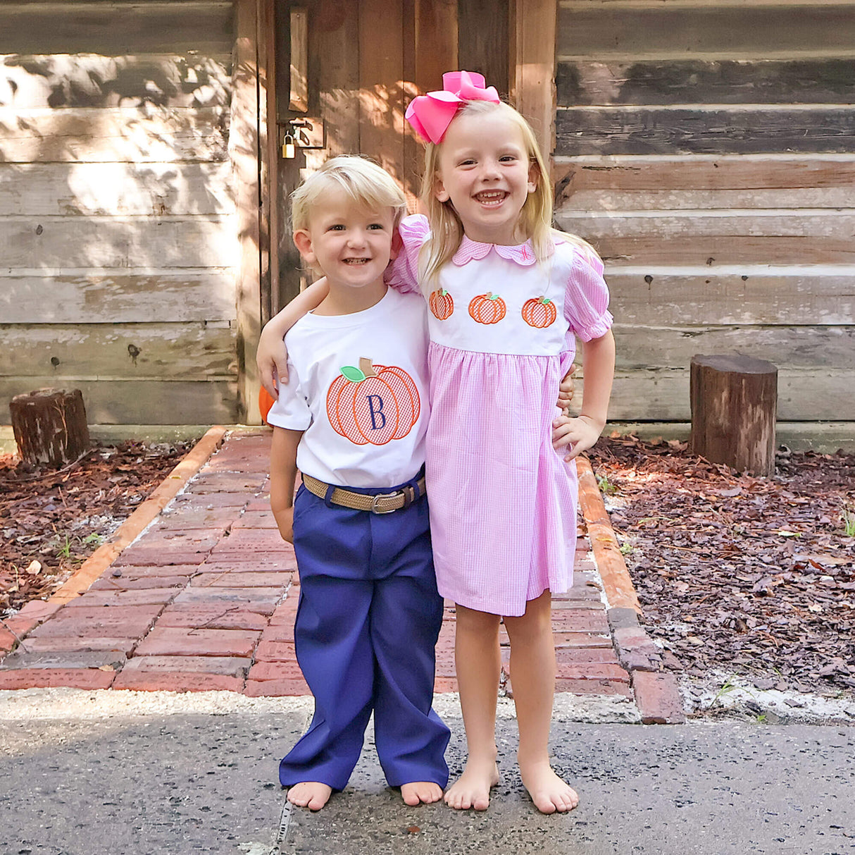 Pumpkin Trio Pink Gingham Dress