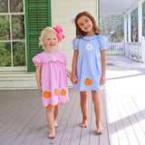 Pumpkin Cluster Light Blue Chloe Dress