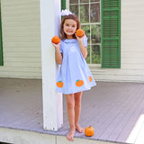 Pumpkin Cluster Light Blue Chloe Dress