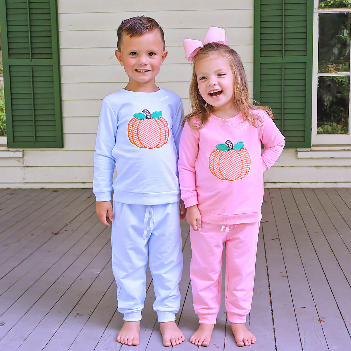 Pumpkin Light Blue Jogger Set