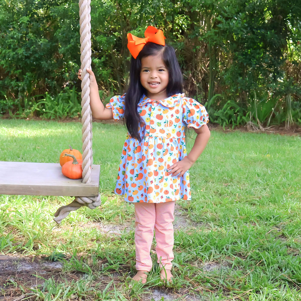 Autumn Pumpkin Blue Lola Legging Set