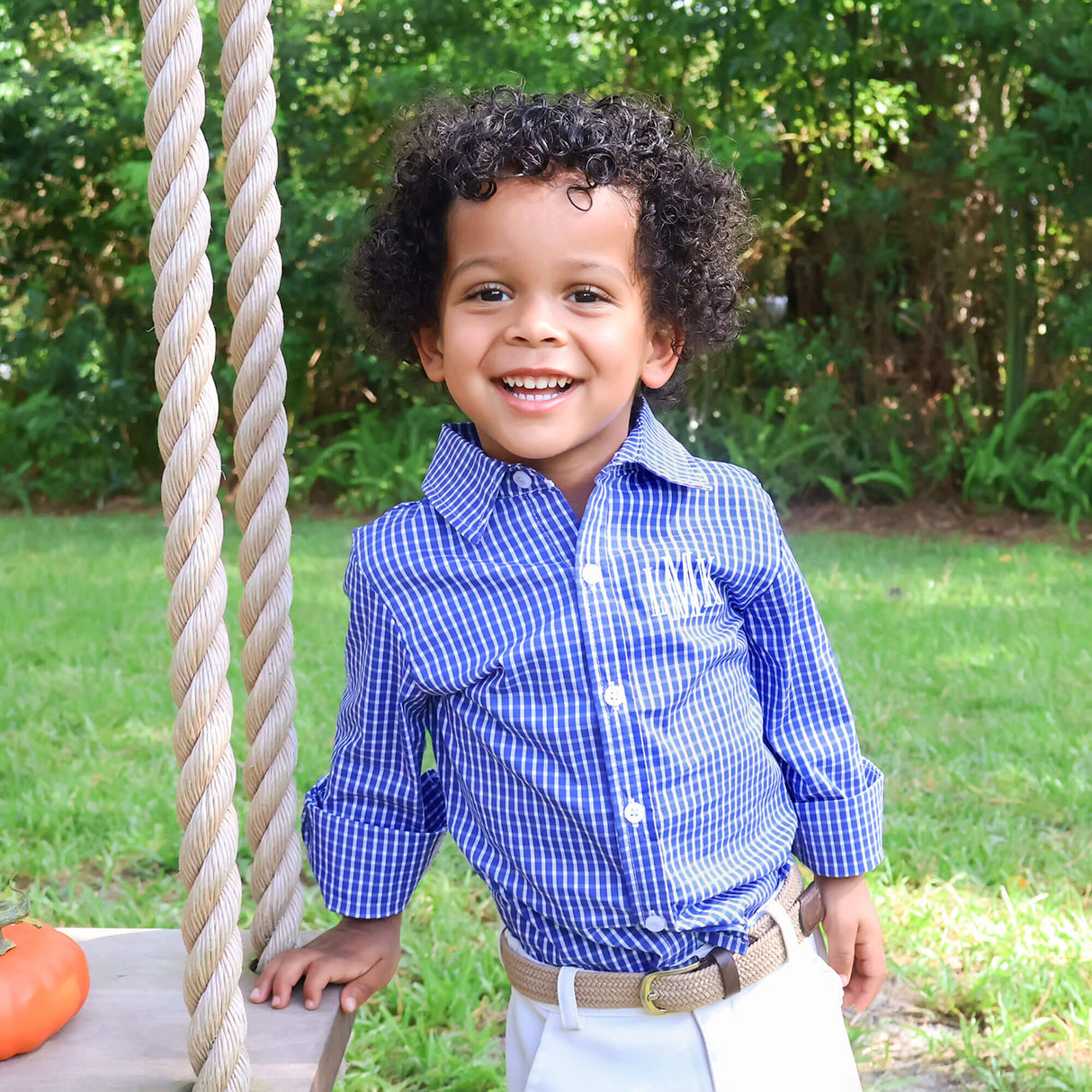 Royal Blue Windowpane Button Down Shirt