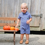Tractor Navy Stripe Pocket Polo Romper